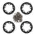 INJORA 4PCS 52mm Aluminum Alloy Wheel Outer Rings for 1.9" Wheels
