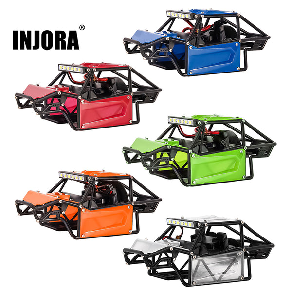 INJORA Nylon Rock Buggy Roll Cage Body Shell Chassis Kit for 1/24 SCX24 C10 JLU Bronco Base Camp