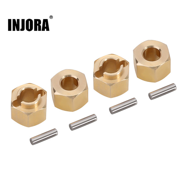 INJORA 4PCS 5/6/7/10mm Brass Wheel Hex Hub Extenders for 1/18 TRX4M (4M-02)