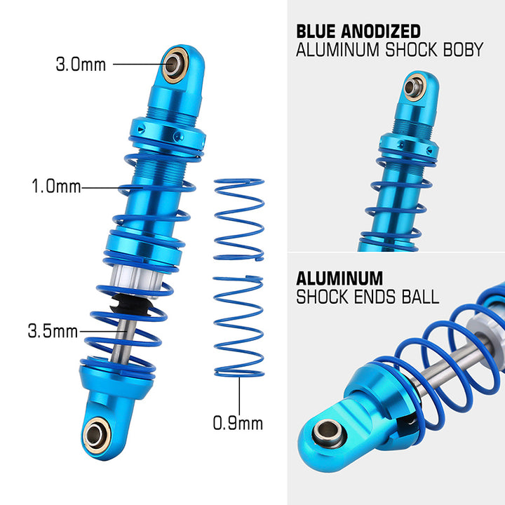 70mm Blue Oil Adjustable Metal Shocks details