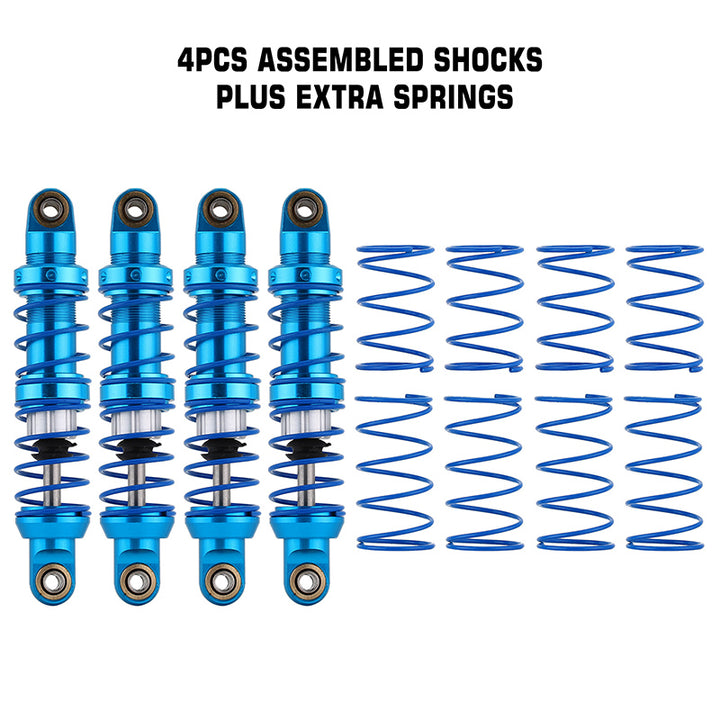 4pcs 70mm blue Oil Adjustable Metal Shock Absorbers with 8pcs springs