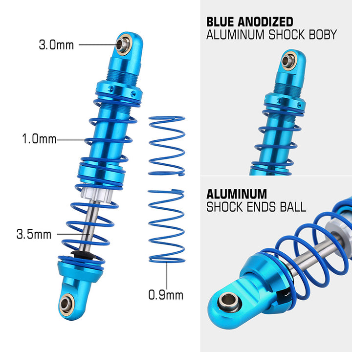 80mm Blue Oil Adjustable Metal Shocks details