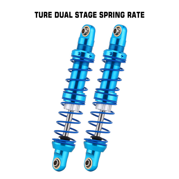 2pcs 80mm Blue Oil Adjustable Metal Shock Absorbers