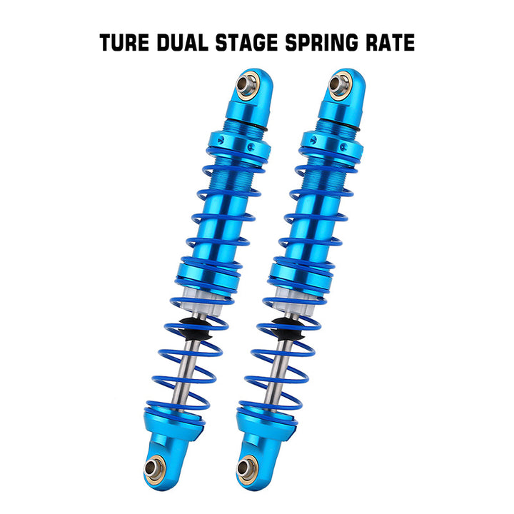 2pcs 90mm Blue Oil Adjustable Metal Shock Absorbers