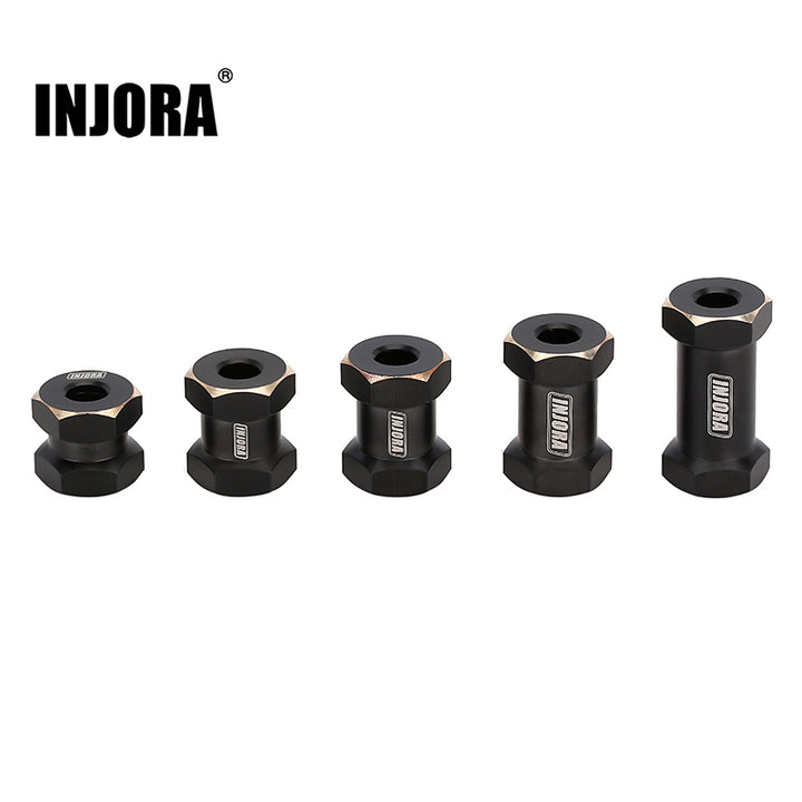 5pcs difference length injora Black Coating Brass Wheel Hex Extended Adapter