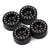 4PCS 1.0" 12-spoke Black Wheel Rims Top