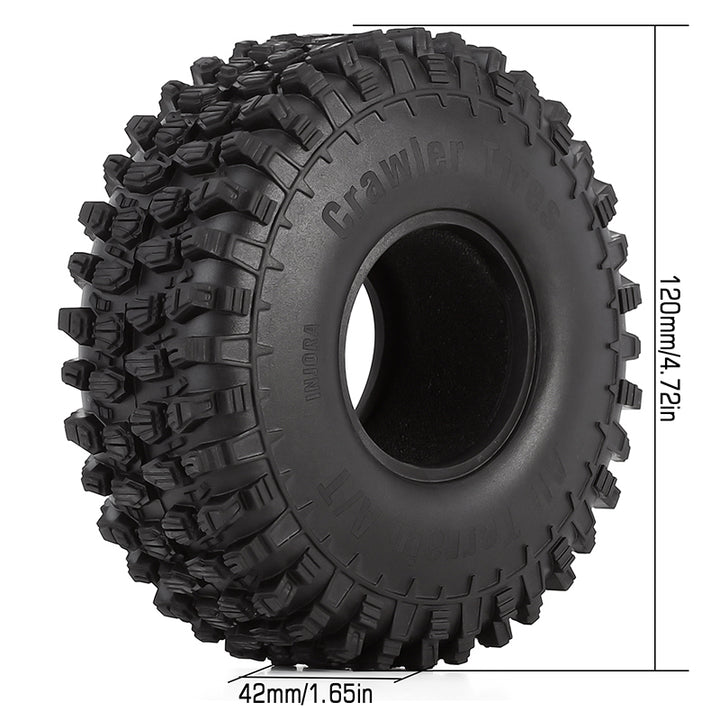 1.9" INJORA All Terrain Wheel Tire front with size markings