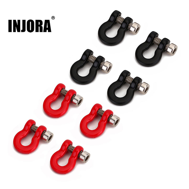 4PCS black and 4pcs red Metal Bumper D-rings Tow Hook for SCX24