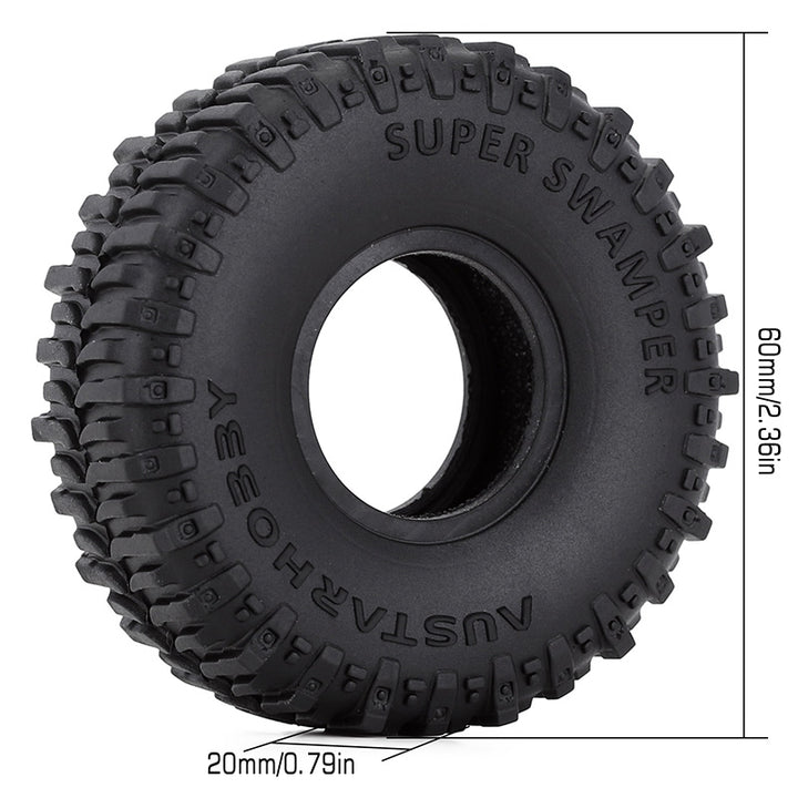 60*20mm Rubber Super Swamper Mud Tire with size markings