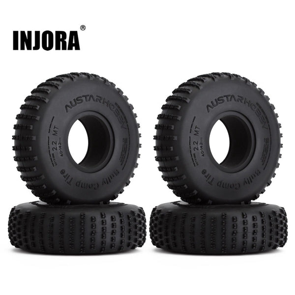 INJORA 4PCS 2.2" 142*40mm Rock Buggy Bully Comp Pin Tires for 1/10 RC Crawler