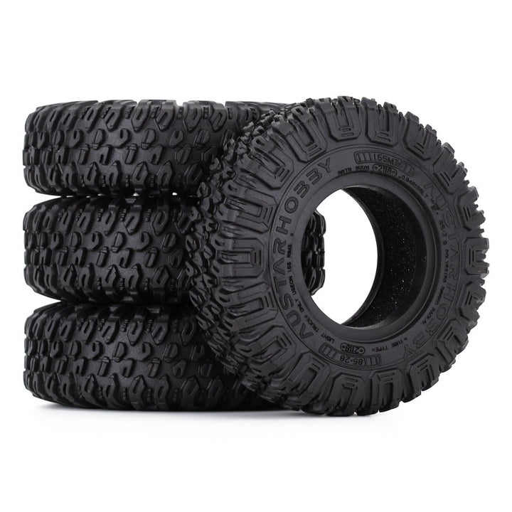 4pcs 1.55" Rubber Tires