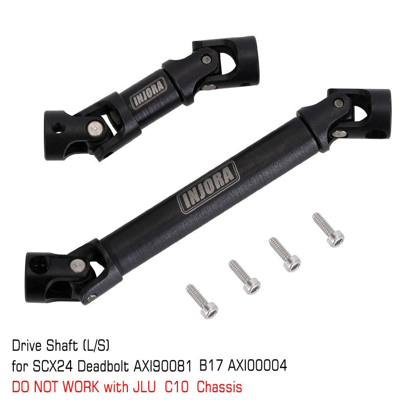 INJORA Hardened Steel Center Drive Shafts for Axial SCX24 Deadbolt GX4