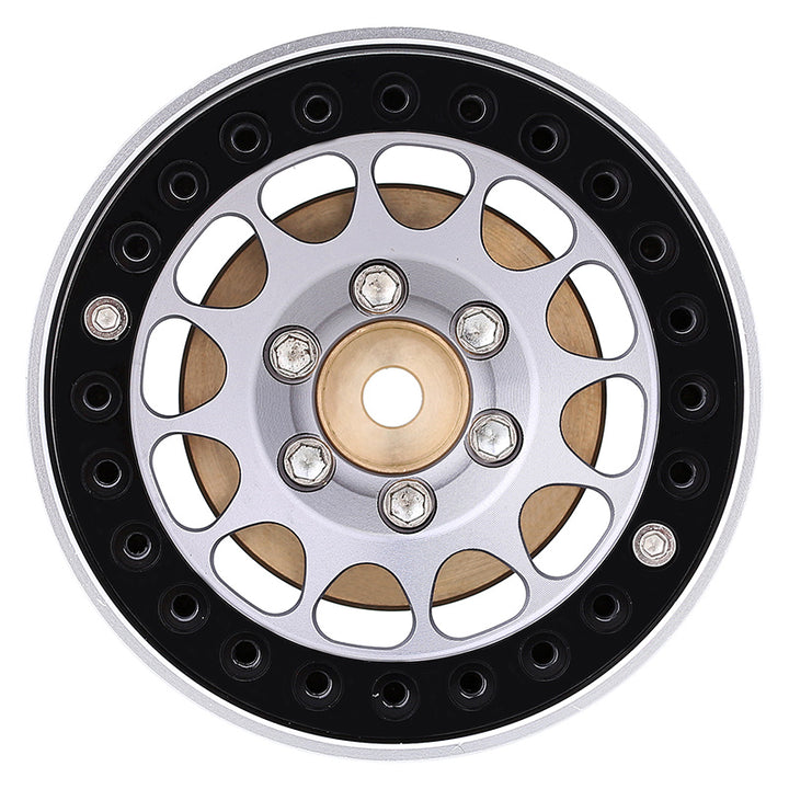 a beadlock wheel rim with Brass Wheel Hex Hub