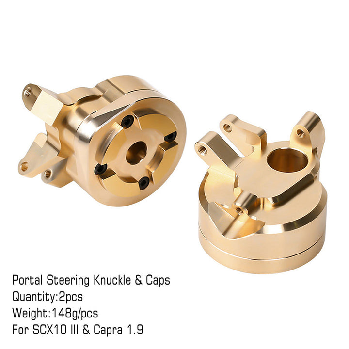 2pcs Brass Portal Steering Knuckles with markings
