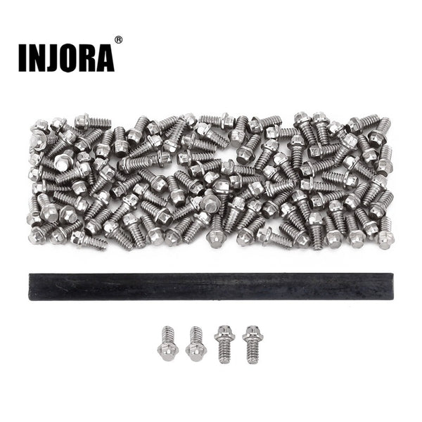 a pile of injora Hex Flange Bolts and a wrench