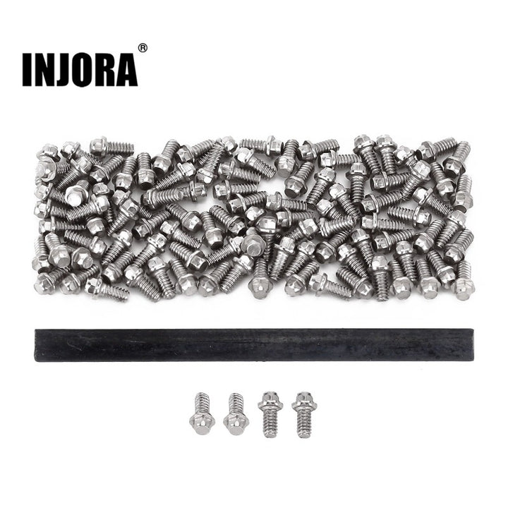 a pile of injora Hex Flange Bolts and a wrench