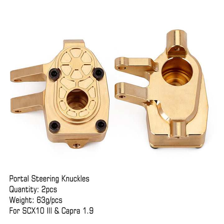 2pcs Brass Portal Steering Knuckles with markings