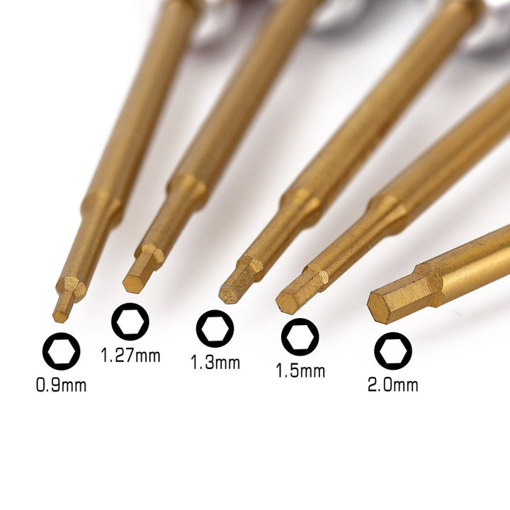 5pcs Hex Screwdriver heads with size markings