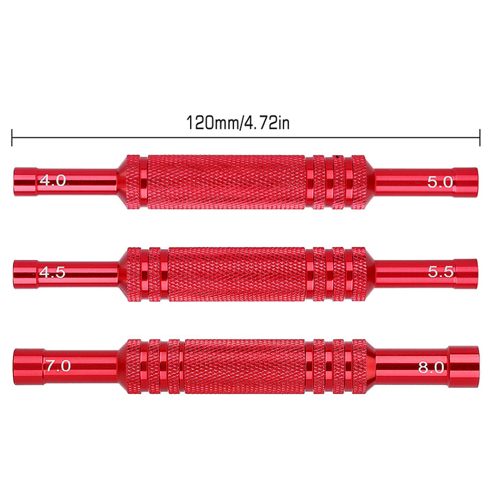 3pcs red Aluminum Double Head Hex Screwdriver  front