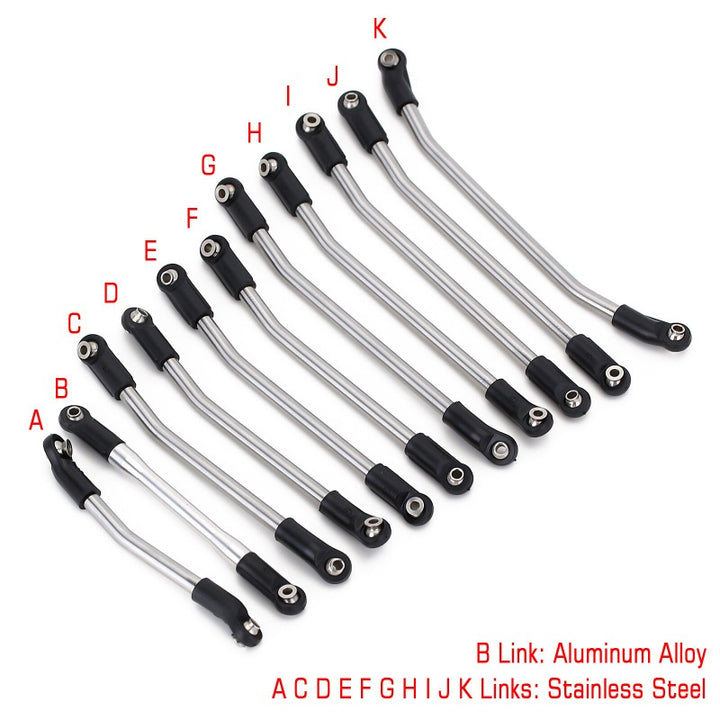 11Pcs injora Metal Chassis Links Rods with number