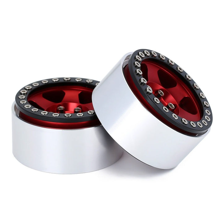2pcs 6-spoke red Beadlock Wheel Rims