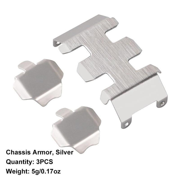 Stainless Steel Chassis Armors, Gearbox Axle Protector for Axial SCX24