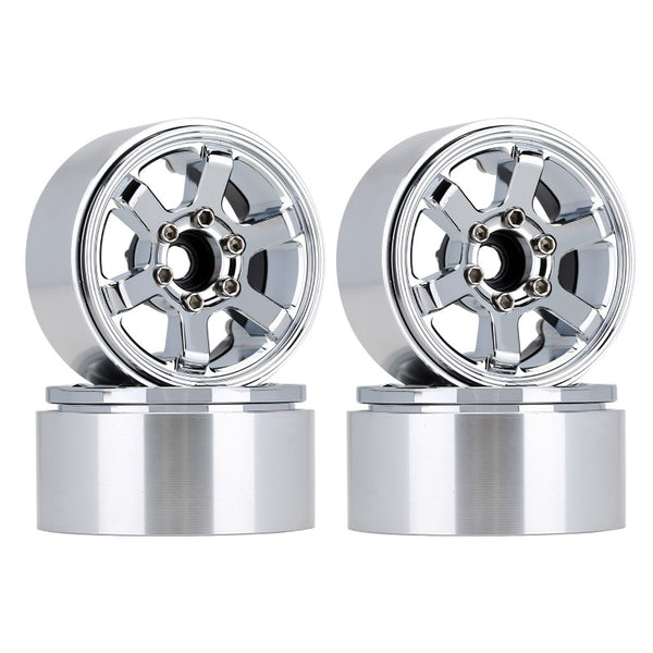 [Clearance Sale]INJORA 4PCS 1.9" 6-Spokes CNC Aluminum Beadlock Wheel Rims for 1/10 RC Crawler