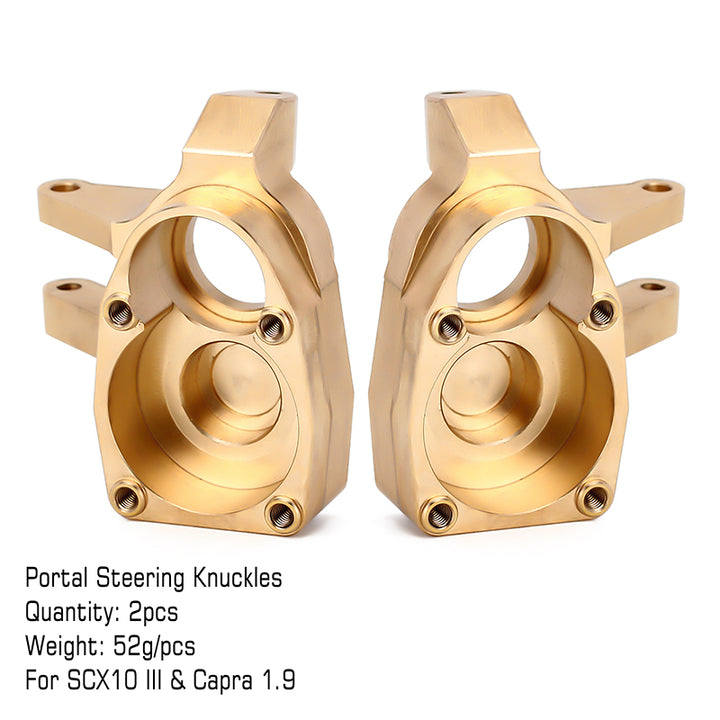 2pcs Brass Portal Steering Knuckles with markings