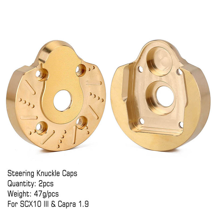 2pcs Brass Portal Steering Knuckles with markings
