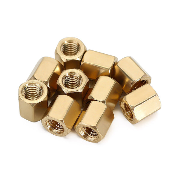 INJORA 10PCS M3x5mm Brass Hex Long Nuts Coupling Sleeve Nuts for FMS FXC24 FCX18