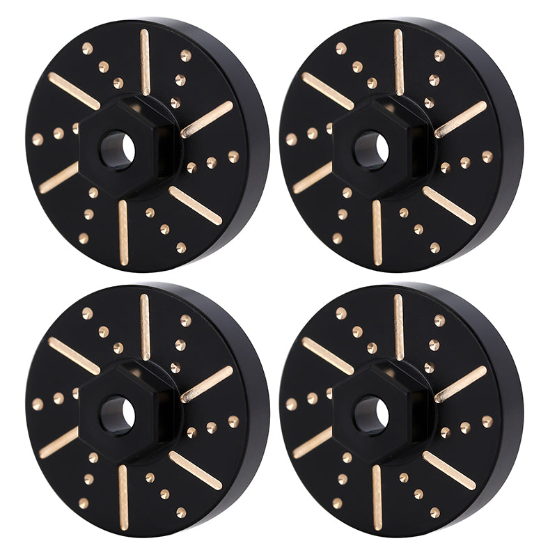 INJORA 4pcs 6g/pcs Black Wheel Weights with Wheel Hex Hubs for Axial S