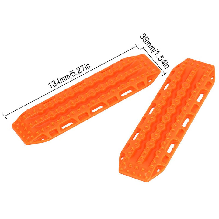 2PCS Orange Plastic Sand Ladder Recovery Boards with size markings