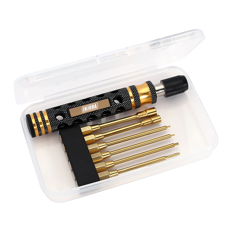 Tournevis Multifonction 6-en-1 CAMVATE Poche, Clés Hexagonales, Outil Compact Rouge