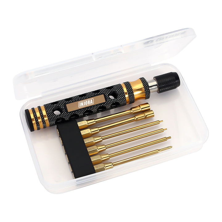 6pcs Quick Change Hex Screwdrivers Nut Driver tips and a handle in 1 box