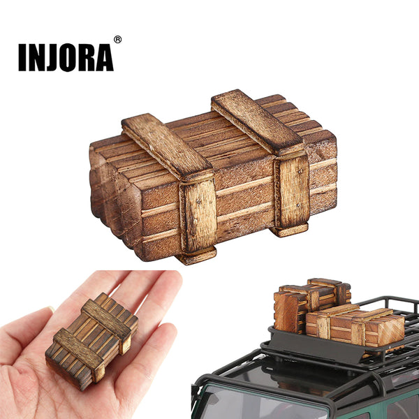 INJORA Mini Wooden Box Decoration Scale Accessories for 1/18 1/24 RC Crawlers