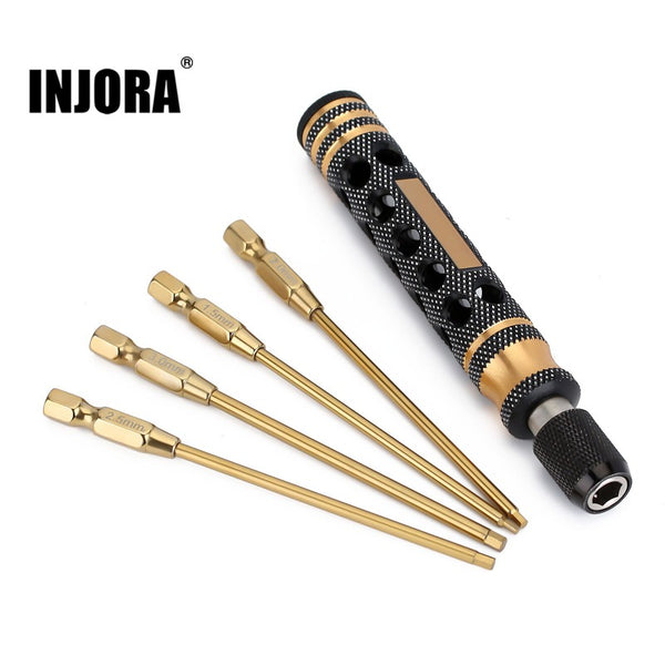 INJORA 12-in-1 Hex, Nut Driver, Phillips, Slotted Screwdriver Quick Change RC Tool Kit for 1/10 1/8 RC