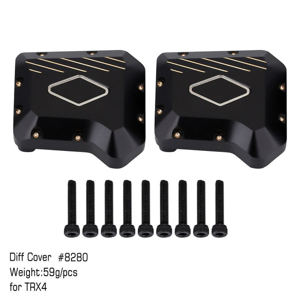 INJORA Black Coating Brass Diff Cover #8280 for TRX-4