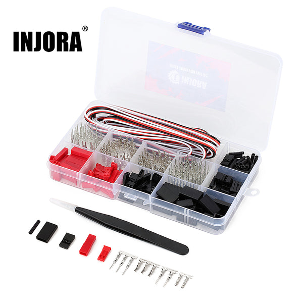 INJORA Servo Plug Male Female JST JR Connector Crimp Pin Wire Set for RC Car Boat Model