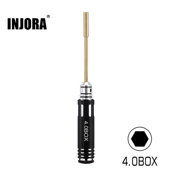 INJORA 4.0mm Hex Nut Driver Thin Walled Hexagon Wrench Socket RC Tool for SCX24 AX24
