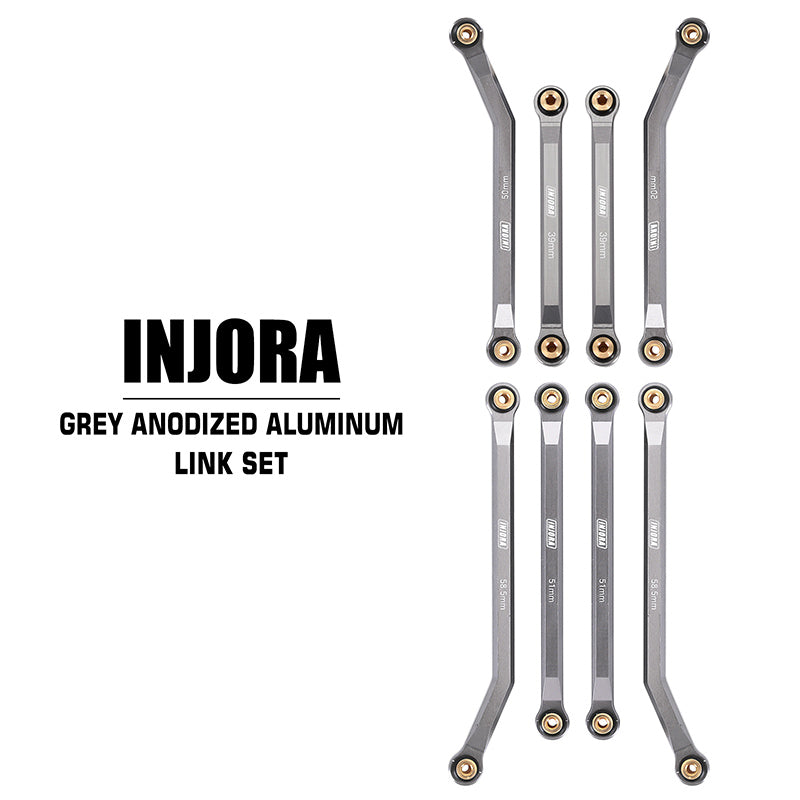 INJORA 8PCS Aluminum High Clearance 4 Links Set for SCX24 C10 JLU Bron