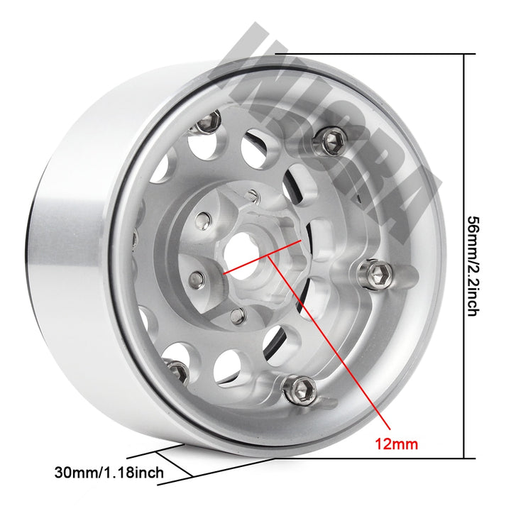 4PCS 1.9" Aluminum Alloy Beadlock Wheel Rims for 1/10 RC Crawler
