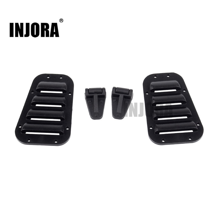 1Set Black Plastic Intake Grille Cover & Engine Cover Hinge for Traxxas TRX-4