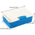 blue Plastic Storage Box with dimension markings