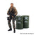 2 green Oil Drum and a soldier figure