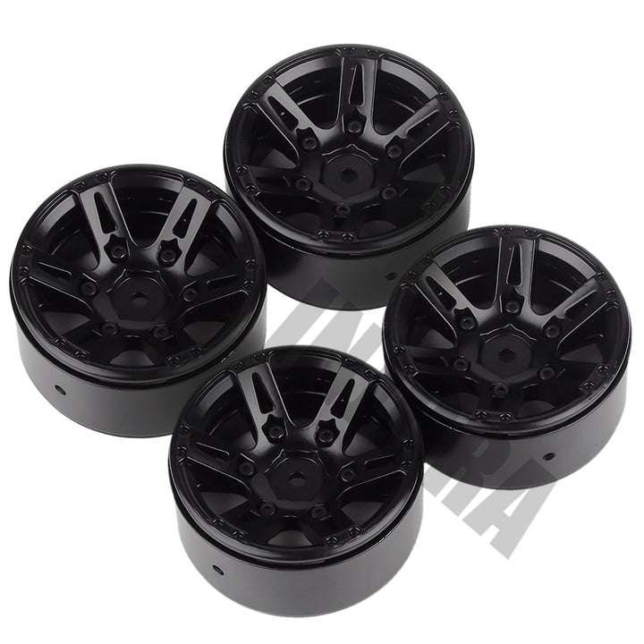 4PCS 1.9" 6-spoke Metal Beadlock Wheel Rims for 1/10 RC Rock Crawler