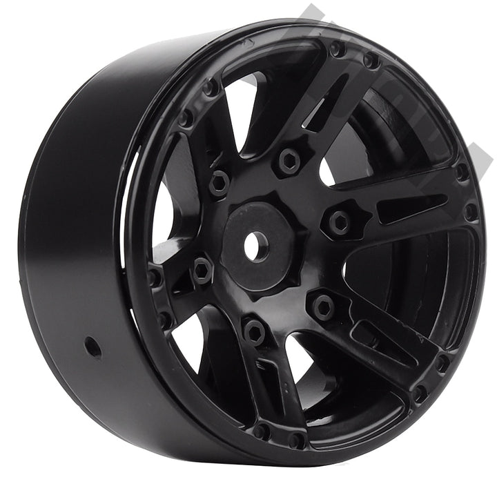4PCS 1.9" 6-spoke Metal Beadlock Wheel Rims for 1/10 RC Rock Crawler