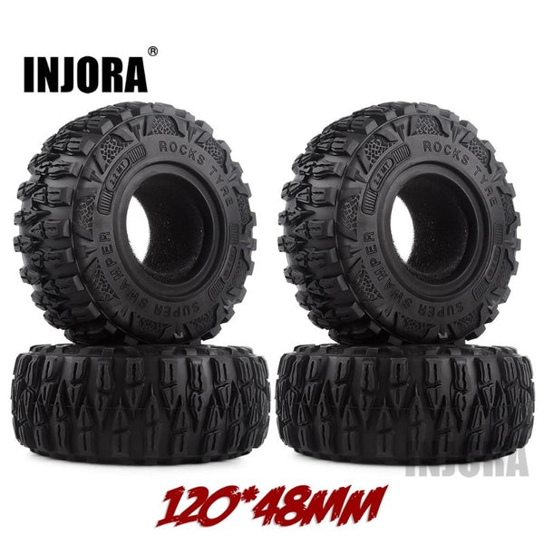 INJORA 4PCS 2.2" 120*48mm Mud Grappler Tires for 1/10 RC Crawler