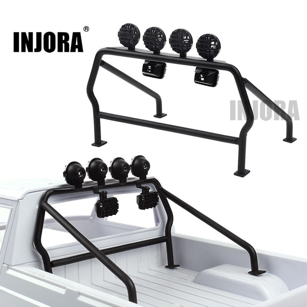 INJORA Metal Roll Cage Bucket with 6 LED Lights for 1/10 RC4WD TF2