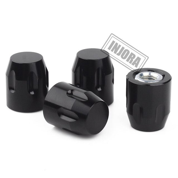 INJORA 4PCS M4 Alloy Wheel Lock Nuts, RC Wheel Rim Center Caps