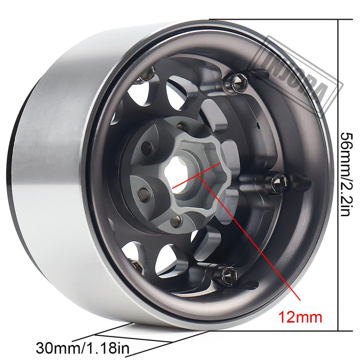 4PCS 1.9" Aluminum Alloy Beadlock Wheel Rims for 1/10 RC Crawler